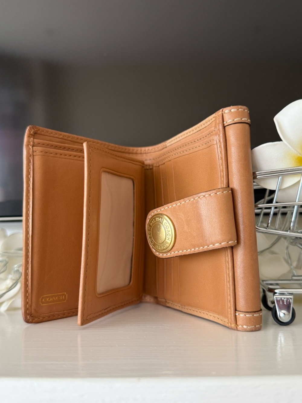 COACH ERGO Y2K SIGNATURE,AND LEATHER STRIPE BIFOLD FRENCH WALLET EARLY 2000’s - Picture 13 of 15